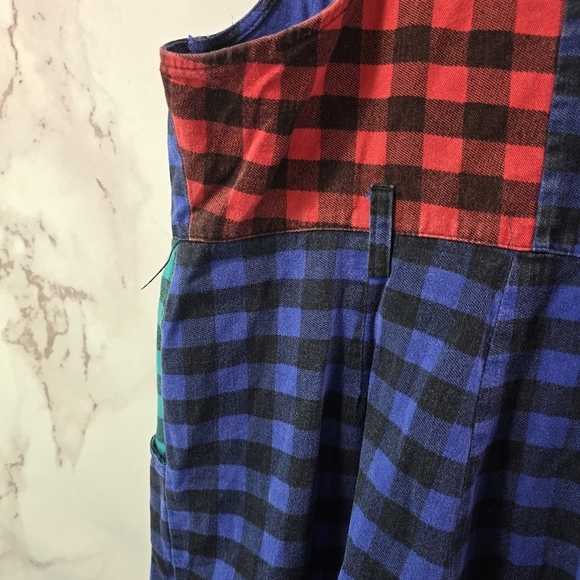 Vintage Jumpsuit Womens Small Medium 90s Gingham Checkered Slouchy Gaucho Tank - Picture 11 of 13